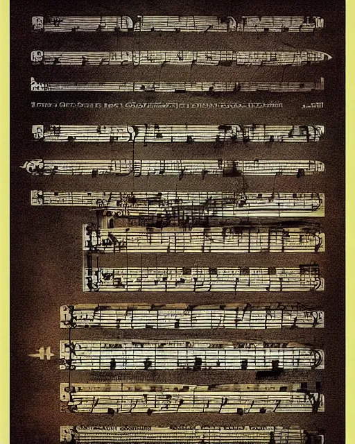 Prompt: sheet music digital art