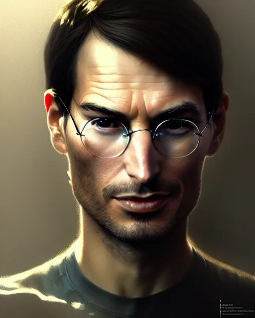 Prompt: young steve jobs making an impression, pulp character portrait, ultra realistic, concept art, intricate details, highly detailed by greg rutkowski, gaston bussiere, craig mullins, simon bisley