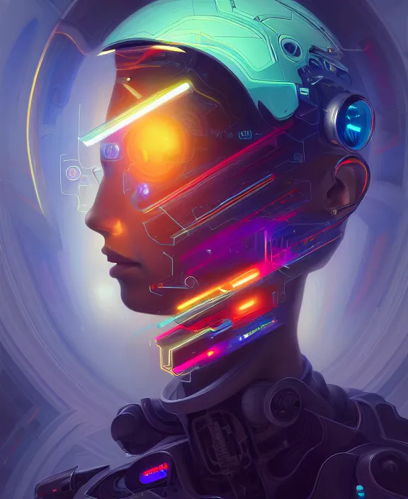 Image similar to a whirlwind inside the metaverse, guy, male, man, hologram, half body, neurochip, android, cyborg, cyberpunk face, by loish, d & d, fantasy, intricate, elegant, highly detailed, colorful, digital painting, artstation, concept art, art by artgerm and greg rutkowski and alphonse mucha