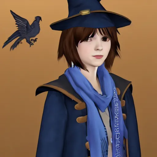 Image similar to Max Caulfield dressed as a Ravenclaw witch