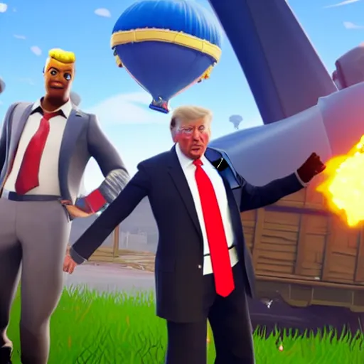 Image similar to donald trump in fortnite