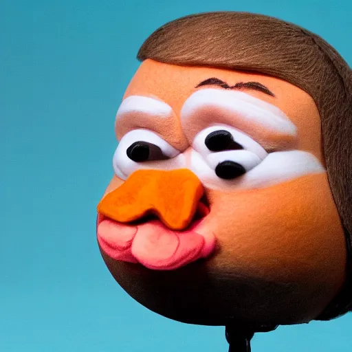 Image similar to donald trump as a carot, claymation