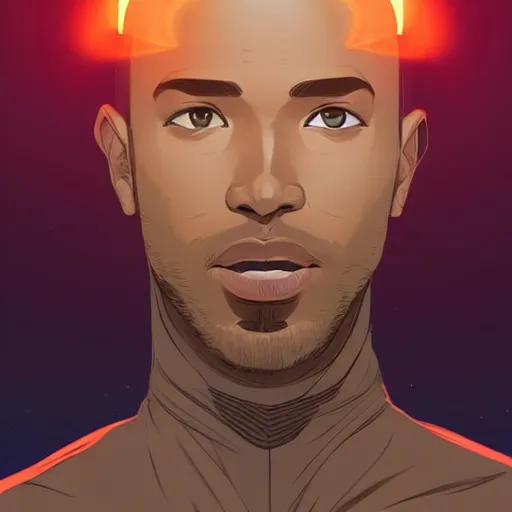 Prompt: a bald terrence boyd as a saint with halo, clean cel shaded vector art. shutterstock. behance hd by lois van baarle, artgerm, helen huang, by makoto shinkai and ilya kuvshinov, rossdraws, illustration,