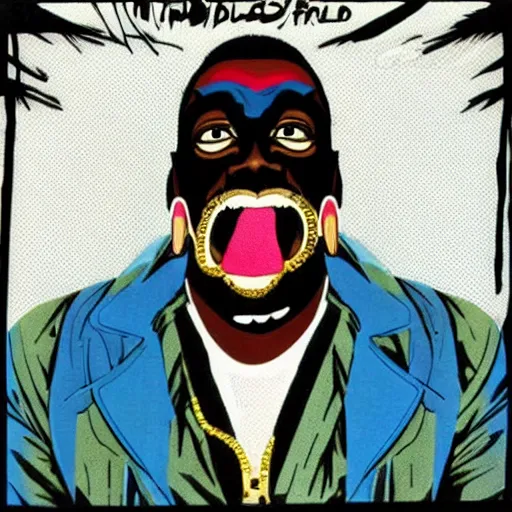 Image similar to mr. t on acid, detailed facial expressions, 1 9 8 0 s aesthetic