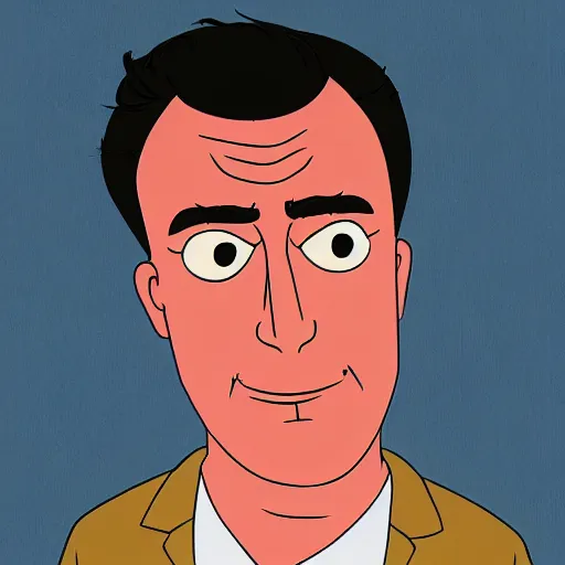 Image similar to bojack horseman style portrait of chandler bing