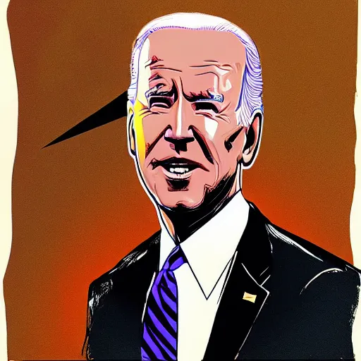 Prompt: Joe Biden, by Dave McKean