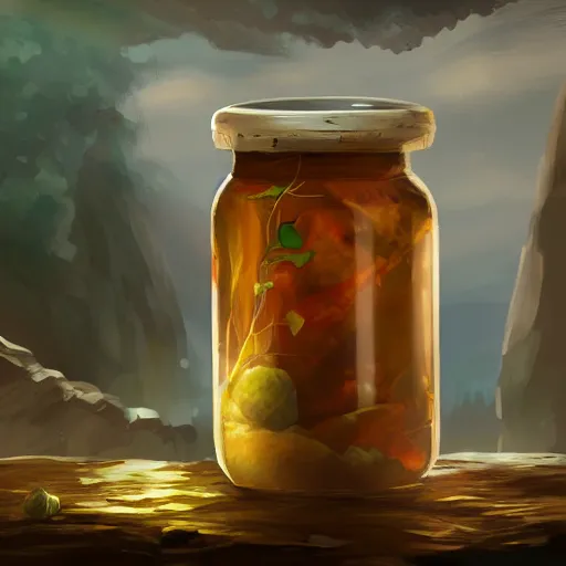 Image similar to earth in a bottled jar, concept art, digital painting, 8 k wallpaper, artstation