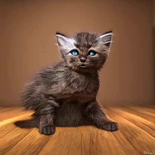 Image similar to full body pose, hyperrealistic photograph of mutant kitten, dim volumetric lighting, 8 k, octane beautifully detailed render, extremely hyper detailed, intricate, epic composition, cinematic lighting, masterpiece, trending on artstation, very very detailed, stunning, hdr, smooth, sharp focus, high resolution, award, winning photo, dslr, 5 0 mm