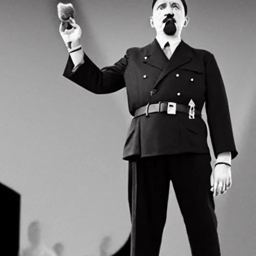 Image similar to hitler's stand up special on netflix, anotomically correct, highly detailed