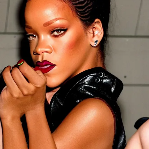 Prompt: undercover rihanna in blade remake bloody sexy 4 k ultra realistic award winning