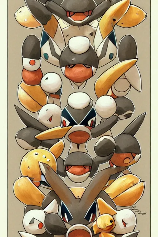 Image similar to design, symmetry, fastfood pokemon, borders, lines, decorations, muted colors, by jean - baptiste monge