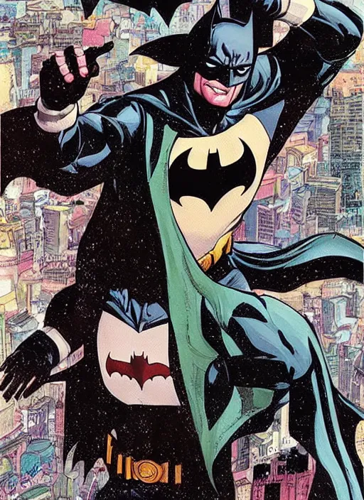 Image similar to batman comic illustration.batman dance with joker， Ben day dots