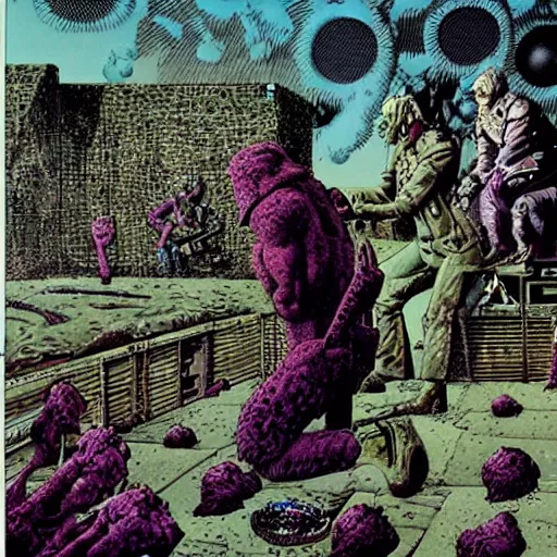 Image similar to highly detailed illustration by Richard Corben