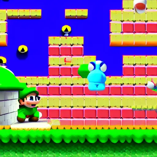 Prompt: gopro footage of toad running through level in super mario bros 2