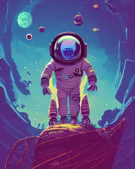 Prompt: wide shoot an ethereal cosmonaut lie relaxed on a crescent moon between the stars and the planets in outer space, cosmonaut post grunge concept art,psychedelic,high detail,4k, physical accurate, trending on artstation by josan gonzalez and tyler edlin