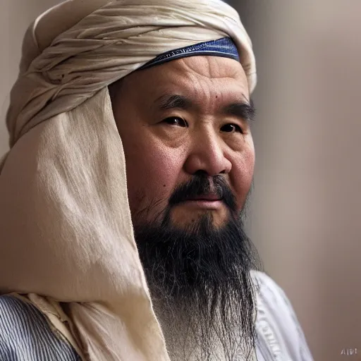 Image similar to 4 k portrait sony a 7 f 2. 8 of xi jinping as a muslim terrorist taliban leader