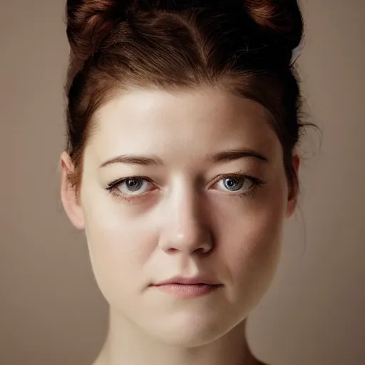 Image similar to a masterpiece portrait photo of a beautiful young woman who looks like an alien mary elizabeth winstead, symmetrical face