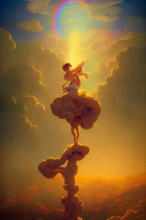 Prompt: the most wonderful dream you ever had, concept art, vivid color, complementary color, golden ratio, detailed, sharp lines, sharp focus, intricate, rainbowshift, by maxfield parrish, by peter mohrbacher, by gustave dore, by artgerm, deviantart, octane render