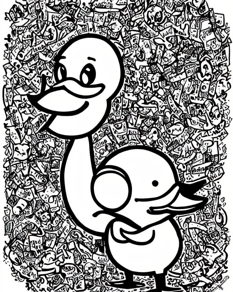 Image similar to a cute duck, art style ben garrison!!!!!!!!!!!!!!!! drawn by ben garrison, iconic, masterpiece, ornate and detailed, cartoon