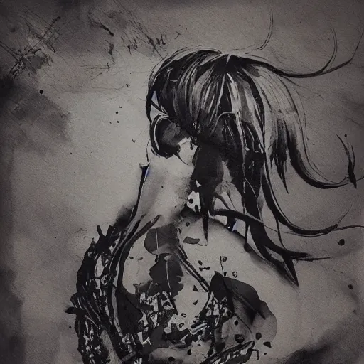 Prompt: ink art by xu wei - c 2 0