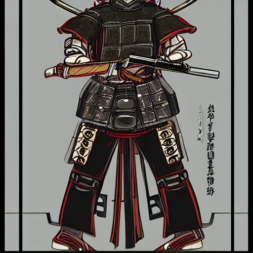 Prompt: a techno samurai