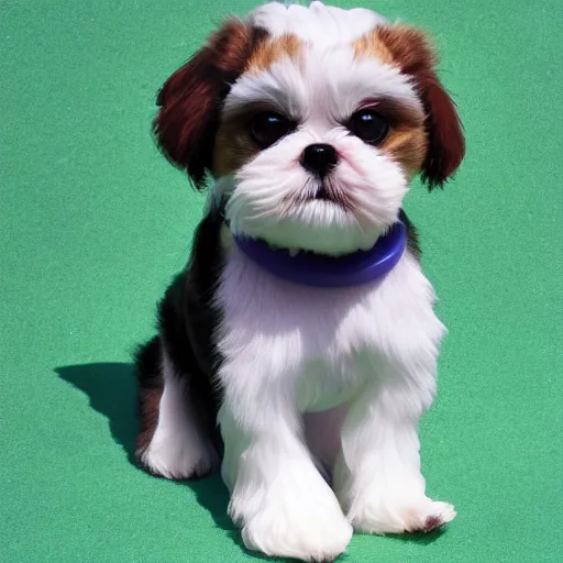 Image similar to a robot shih tzu puppy, 8 k