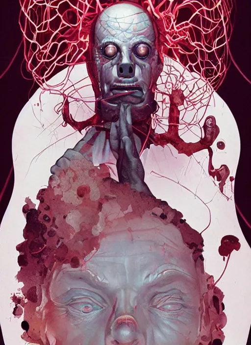 Image similar to poster artwork by Michael Whelan and Tomer Hanuka, Karol Bak of the Hannibal Lector, from scene from Twin Peaks, clean