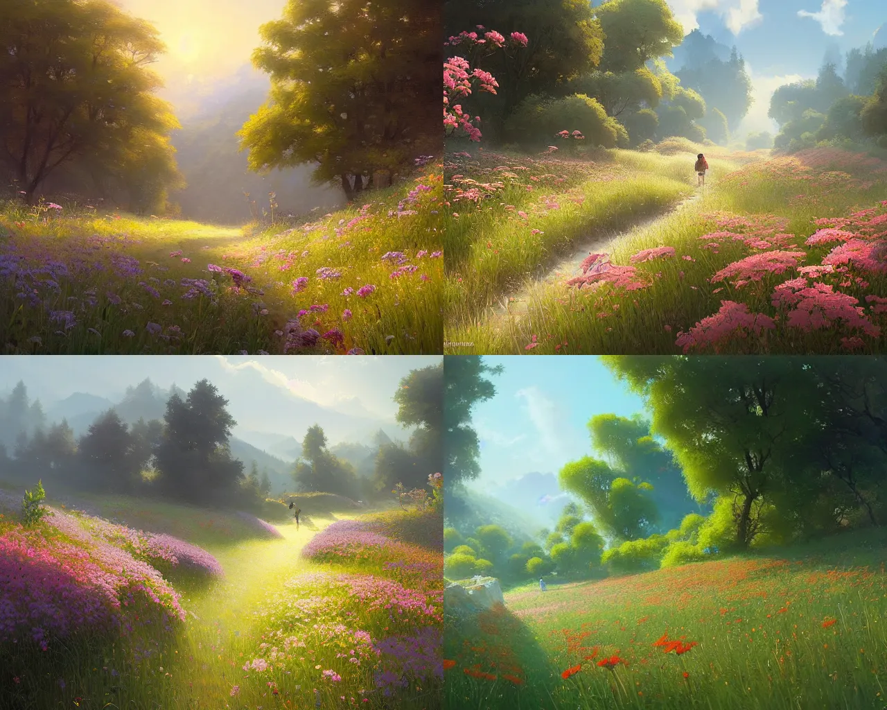 Prompt: wildflowers, sylvain sarrailh, ruan jia