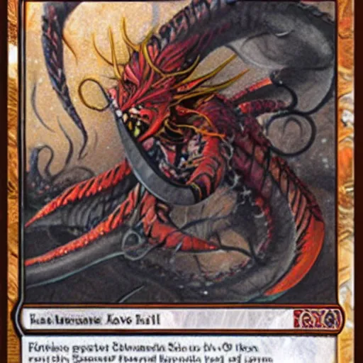 Image similar to five tail shogun, magic the gathering card art, kamigawa