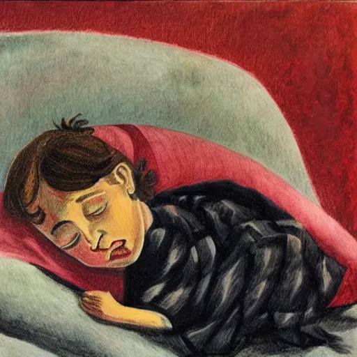 Image similar to sweet dreams, art in the style of paula rego