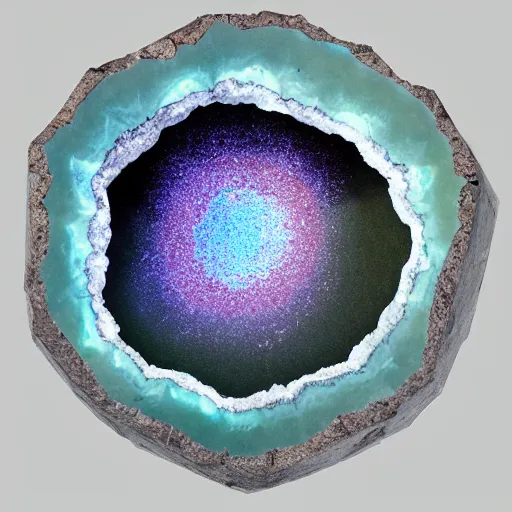 Prompt: space in a geode portal to space, detailed, featured, noneuclidian