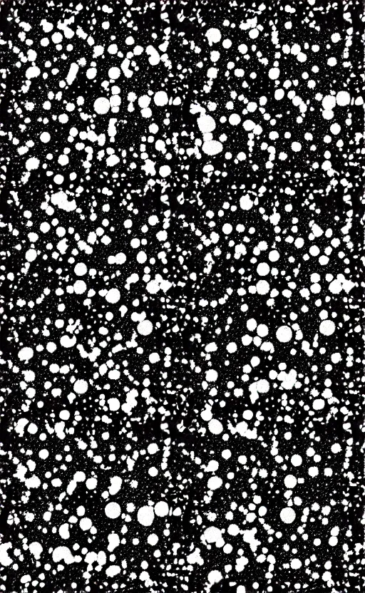 Prompt: black kirby krackle dots, expanding away from small to big, create a white super cluster galaxy, black and white only, vector, wide angle shot, white background, vector art