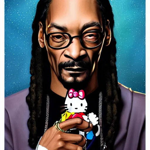 Prompt: Snoop Dog as a Hello Kitty, by Stanley Artgerm Lau, WLOP, Rossdraws, James Jean, Andrei Riabovitchev, Marc Simonetti, Yoshitaka Amano, ArtStation, CGSociety,