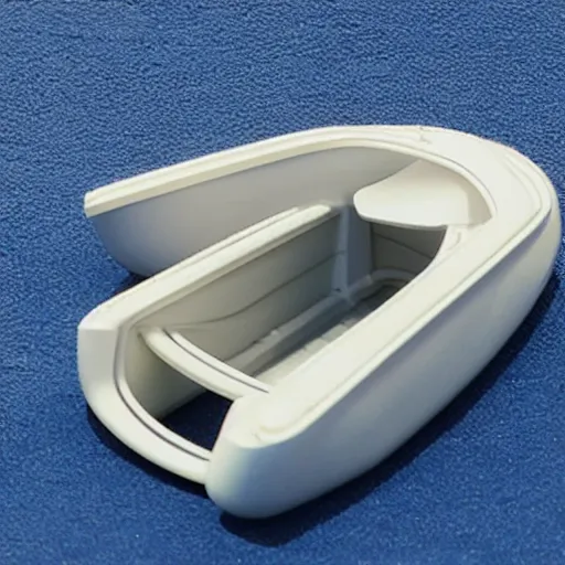 Prompt: 3 d printed benchy boat, test 3 dprint, plastic boat toy