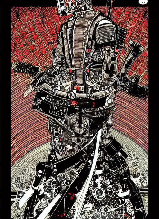 Image similar to cybernetic samurai by Yuko Shimizu