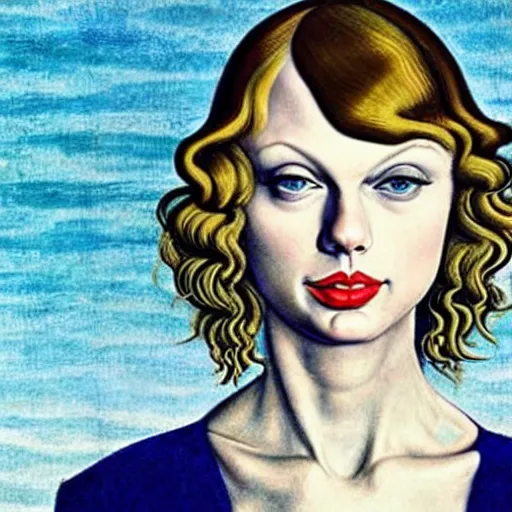 Image similar to taylor swift as gollum, elegant portrait by sandro botticelli, detailed, symmetrical, intricate