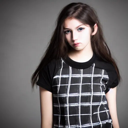 Image similar to female model teenage emo photography plaid skirt band shirt beautiful face
