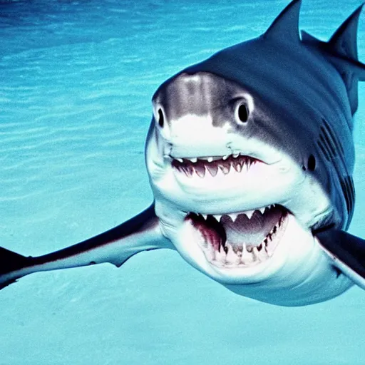 Image similar to Shark with laser eyes