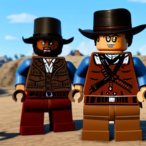 Image similar to Red Dead Redemption 2 in Lego