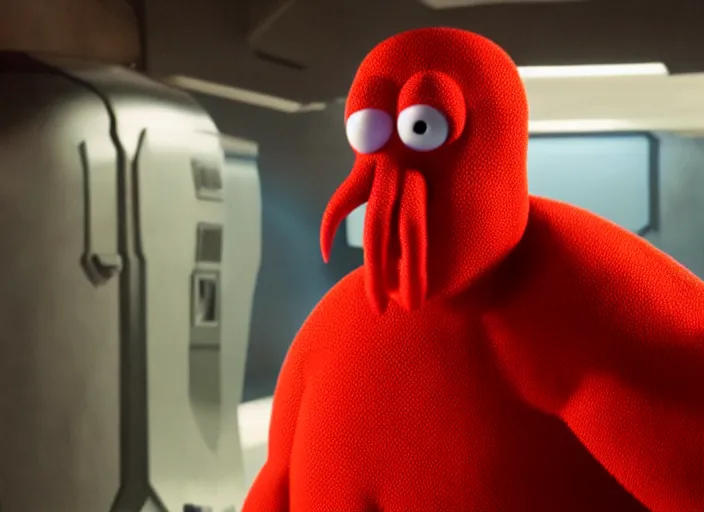 Image similar to film still of zoidberg in the new scifi movie, 4 k