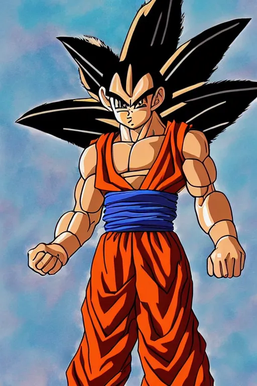 Image similar to portrait of an indigenous saiyan on their home planet.