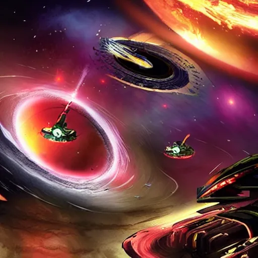 Image similar to black hole destroying battle fleet