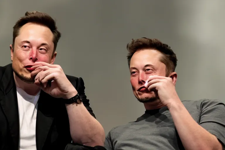 Prompt: elon musk drinking acid