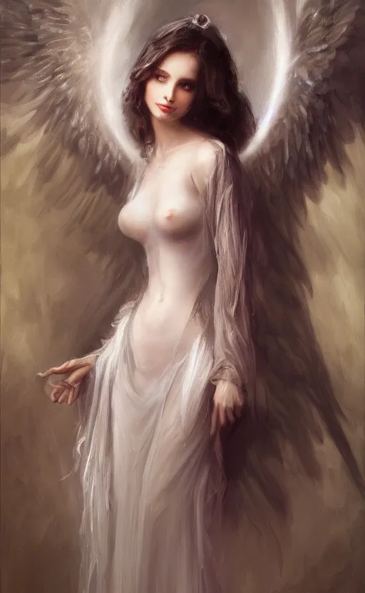 Image similar to Angel knight gothic girl. By Konstantin Razumov, Fractal flame, chiaroscuro, highly detailded