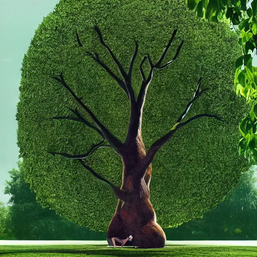 Prompt: [ emma watson ] as an avacado tree | tall tree | large garden | hyper realistic rendering | canon eos r 3, f / 1. 4, iso 2 0 0, 1 / 1 6 0 s, 8 k, raw, unedited, symmetrical balance, in - frame
