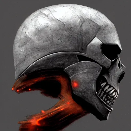 Image similar to grimdark space knight skull helmet, terrifying, grimdark, photorealistic, front view, symmetrical, artstation