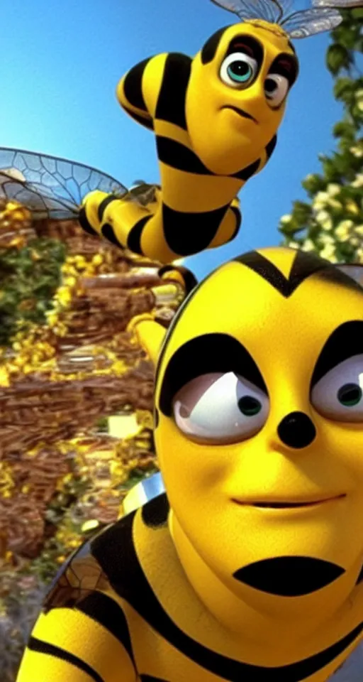 Prompt: the bee movie is being used as russian propaganda