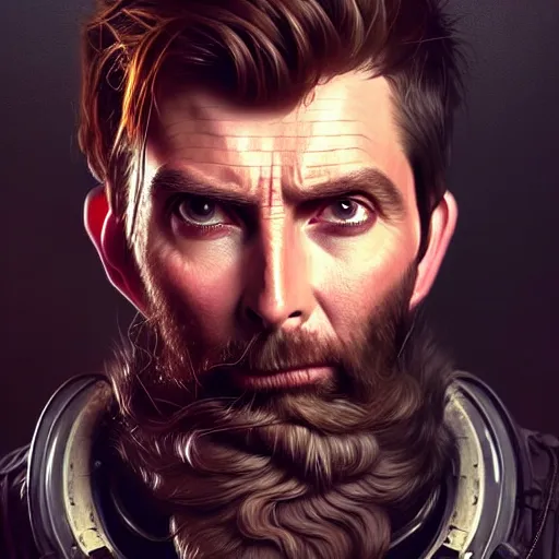 Prompt: portrait painting of a cyberpunk dwarf mechanic bearded david tennant, ultra realistic, concept art, intricate details, eerie, highly detailed, photorealistic, octane render, 8 k, unreal engine. art by artgerm and greg rutkowski and charlie bowater and magali villeneuve and alphonse mucha