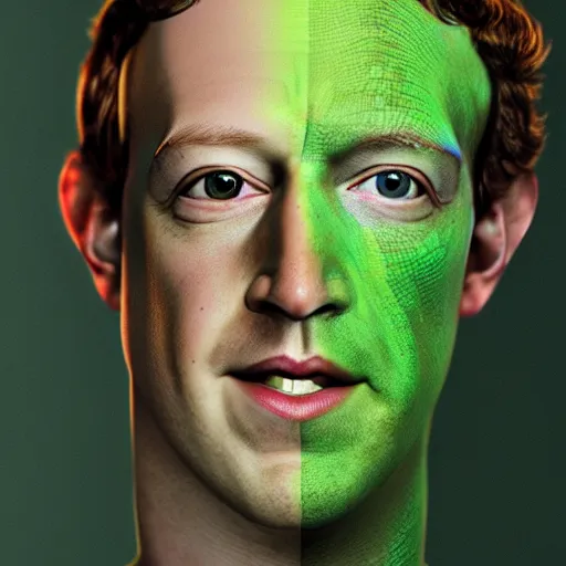 Image similar to mark zuckerberg as a lizard man, 4 k, realistic