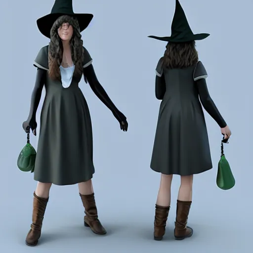 Image similar to research scientist witch. 3 d character design, top - rated on cgsociety